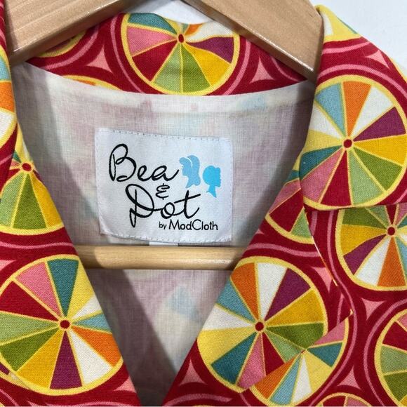 Bea & Dot by ModCloth Palette on Parade Pinwheel Rainbow Retro Dress Size Small - Picture 13 of 16